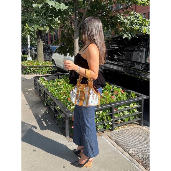 Louis Vuitton 2004 Takashi Murakami Blanc Multicolor Monogram Theda PM Handbag - Picture 2 of 10